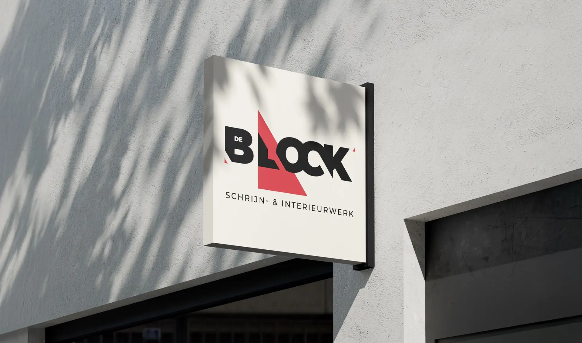 De Block schrijn- en interieurwerk — logo ontwerp met techniek, structuur en vertrouwen als basis, door sixtyeight studio Gent